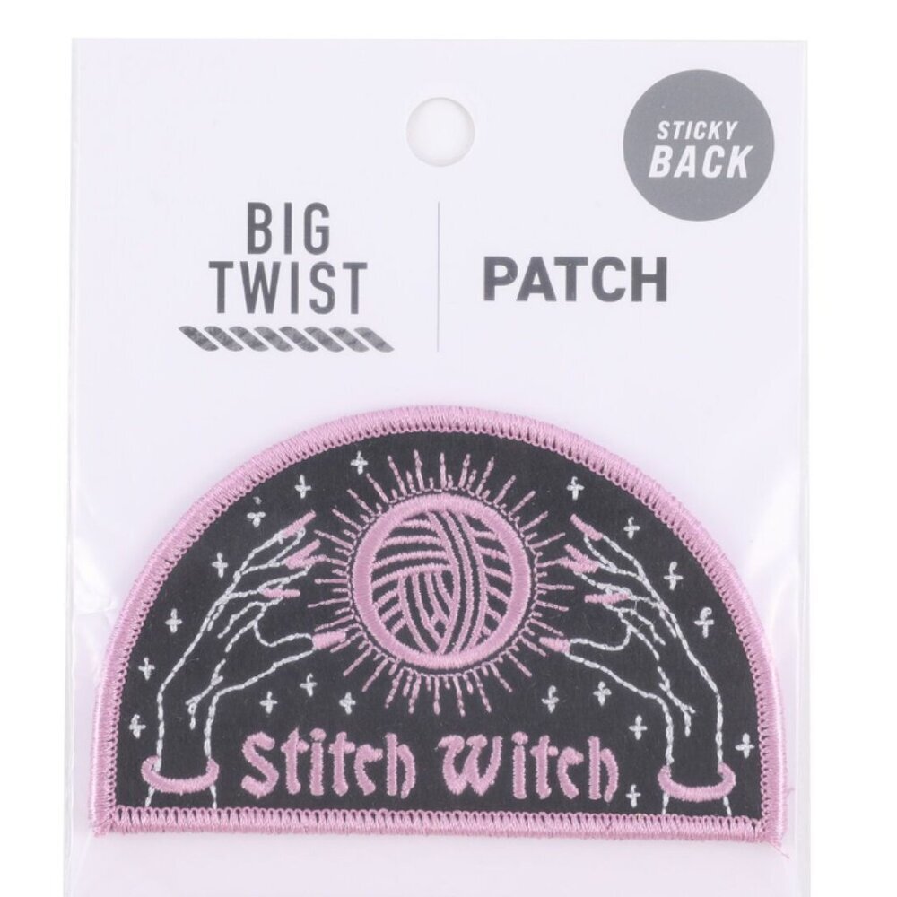 Big Twist 3.5" Black Stitch Witch Applique Patch - NWT - Black & Purple - 5 Pack